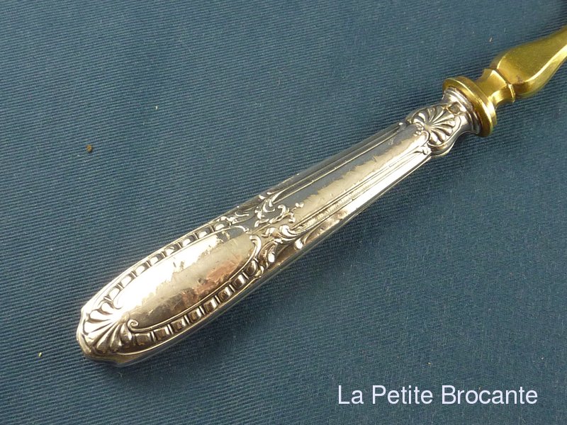 Pelle à Tarte Ancienne - Manche En Argent Fourré - Fabrication Française - Argenté