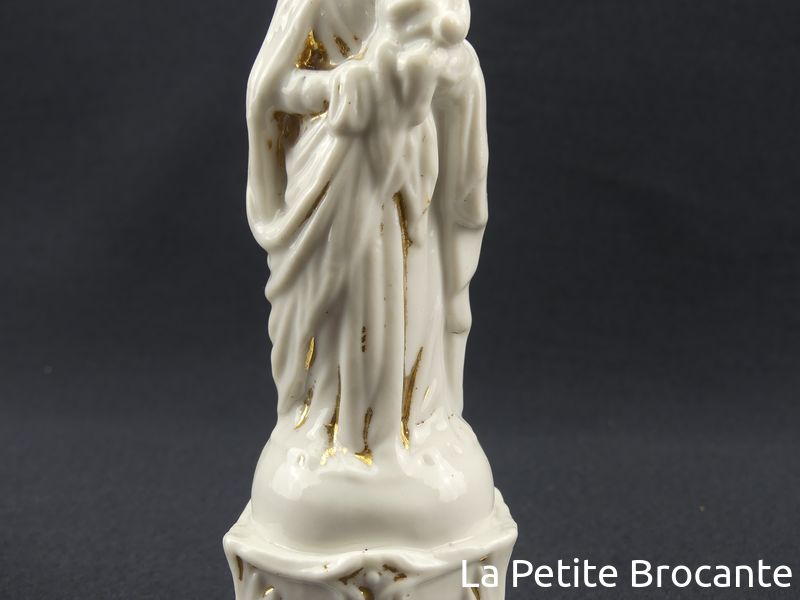 Ancienne Statuette Vierge à L'Enfant - Porcelaine De Paris - XIXe Siècle