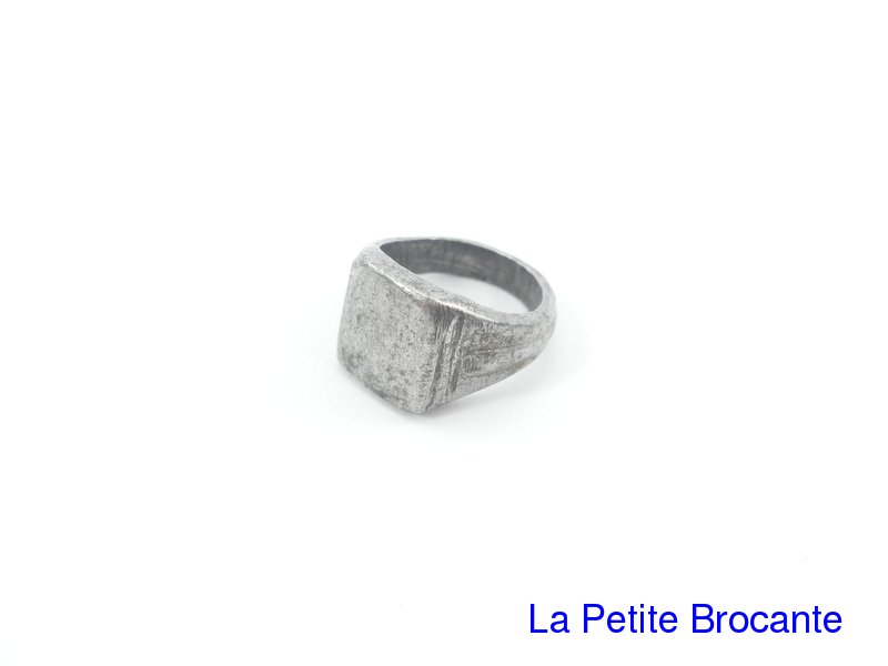 Bague Alliance Ancienne En Aluminium Art Du Poilu - Taille 60, Vintage