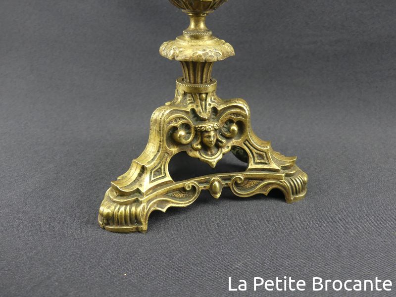 Ancien Bougeoir En Bronze Et Régule - Objet De Décoration, Occasion
