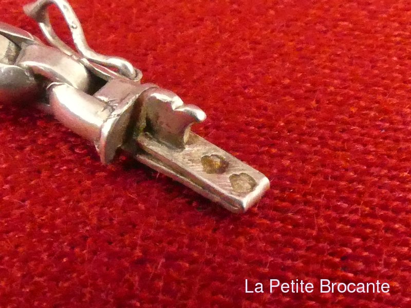 Broche Ancienne Porte-montre Gousset Strass Argent - Bijou Vintage Femme