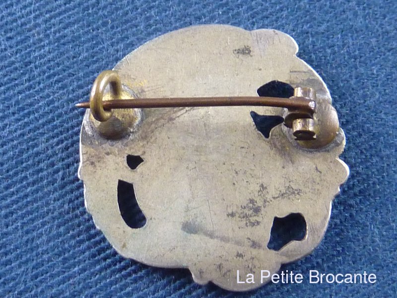 Broche Art Nouveau en argent avec émail - Motif sacré