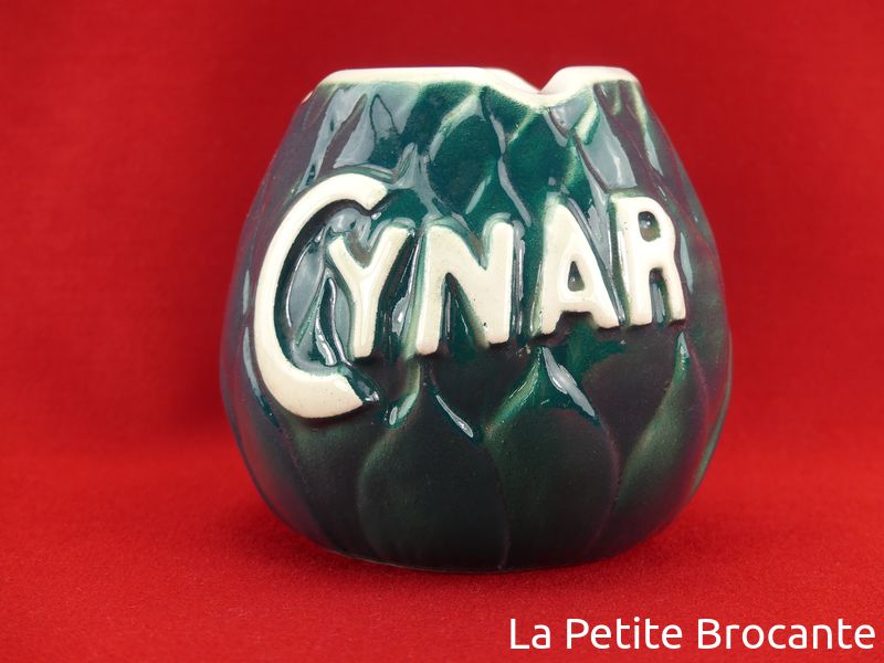 Vase Publicitaire Original Cynar Orange En Verre, Vintage Avec Petites Tâches