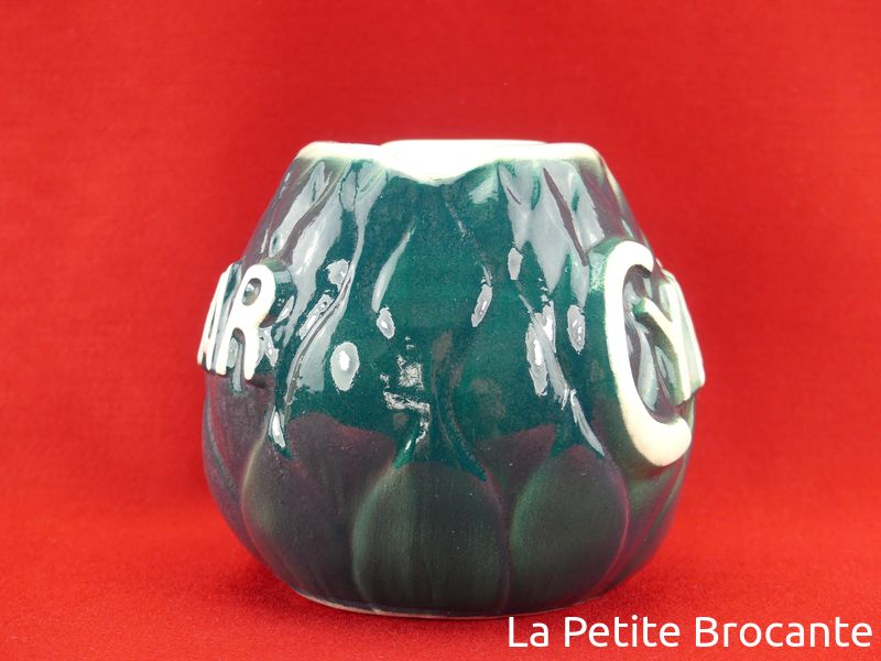Vase Publicitaire Original Cynar Orange En Verre, Vintage Avec Petites Tâches