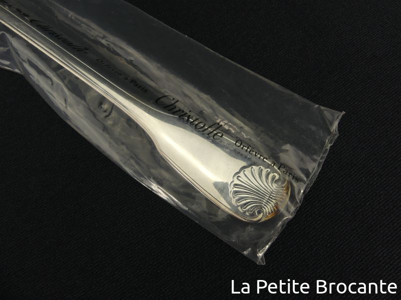 Christofle Cuillère et fourchette de service Vendôme coquille Quasi