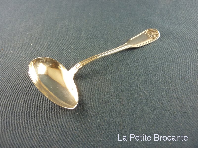 12 couverts de table louche métal argenté style Louis XV