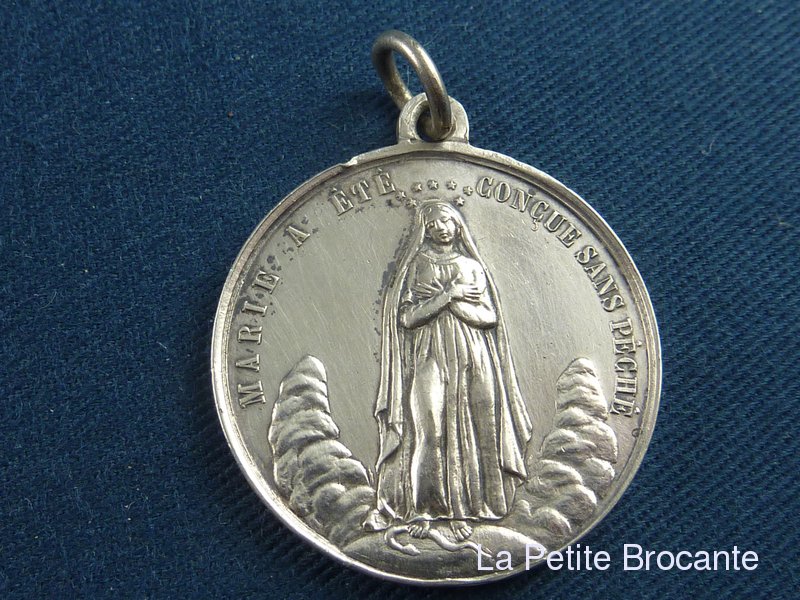 ANCIENNE MEDAILLE RELIGIEUSE Mariage Chretien En Argent Massif #42 EUR 15,99 - FR