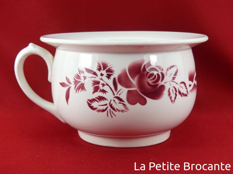 Ancien Pot De Chambre En Faïence – Blanc – Fabrication Française