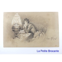 femme_lisant_sous_la_lampe_dessin_xixe_1