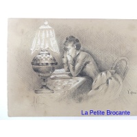 femme_lisant_sous_la_lampe_dessin_xixe_2