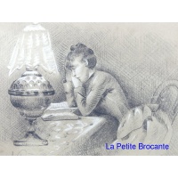 femme_lisant_sous_la_lampe_dessin_xixe_4