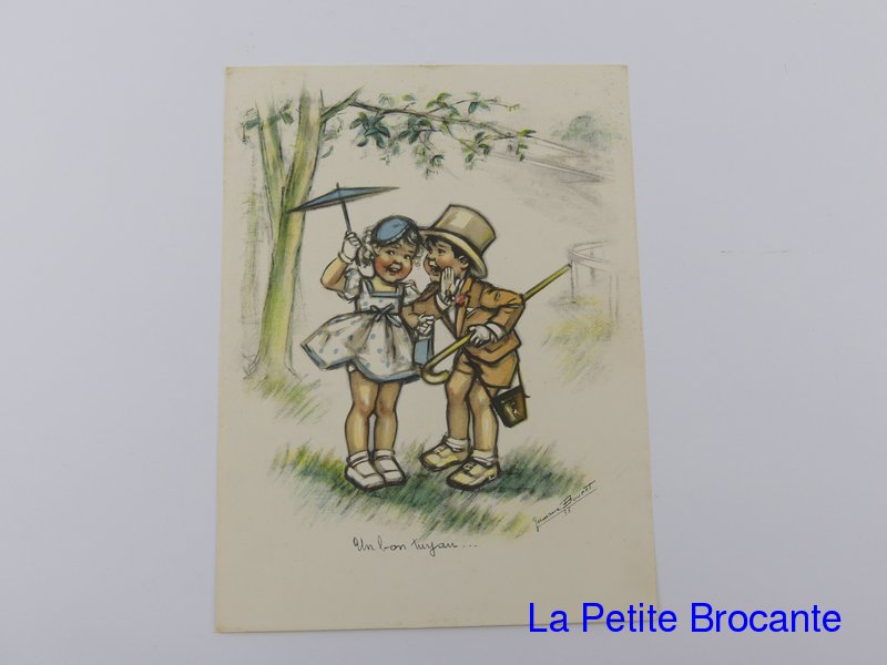 Vintage print "Un bon tuyau" by Germaine Bouret