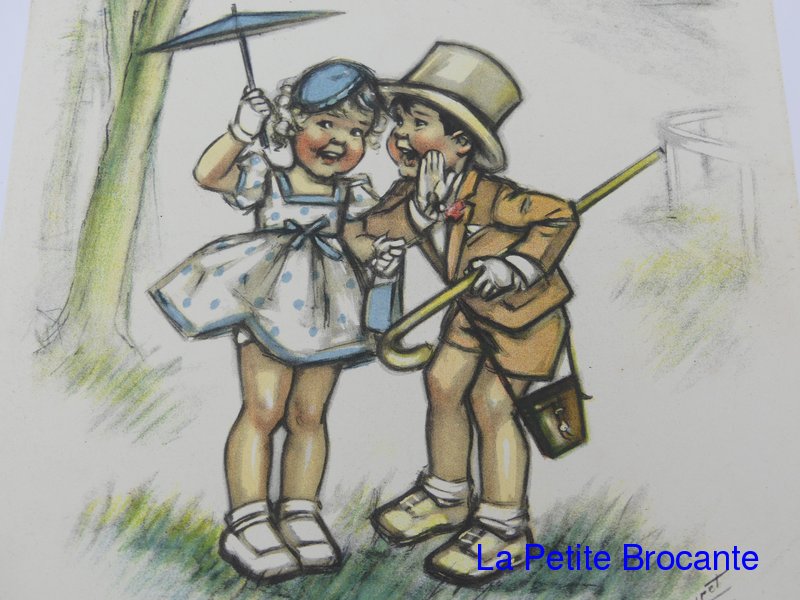 Vintage print "Un bon tuyau" by Germaine Bouret