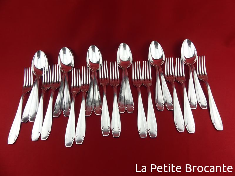 Couverts De Baptême Art Déco – Métal Argenté – Orfèvre CB – À Faire Briller – Occasion