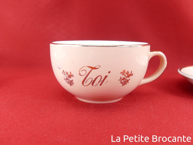 Lot De 3 Tasses/mugs En Porcelaine – Décor De Roses Roses – Hauteur 12,5 Cm – Occasion